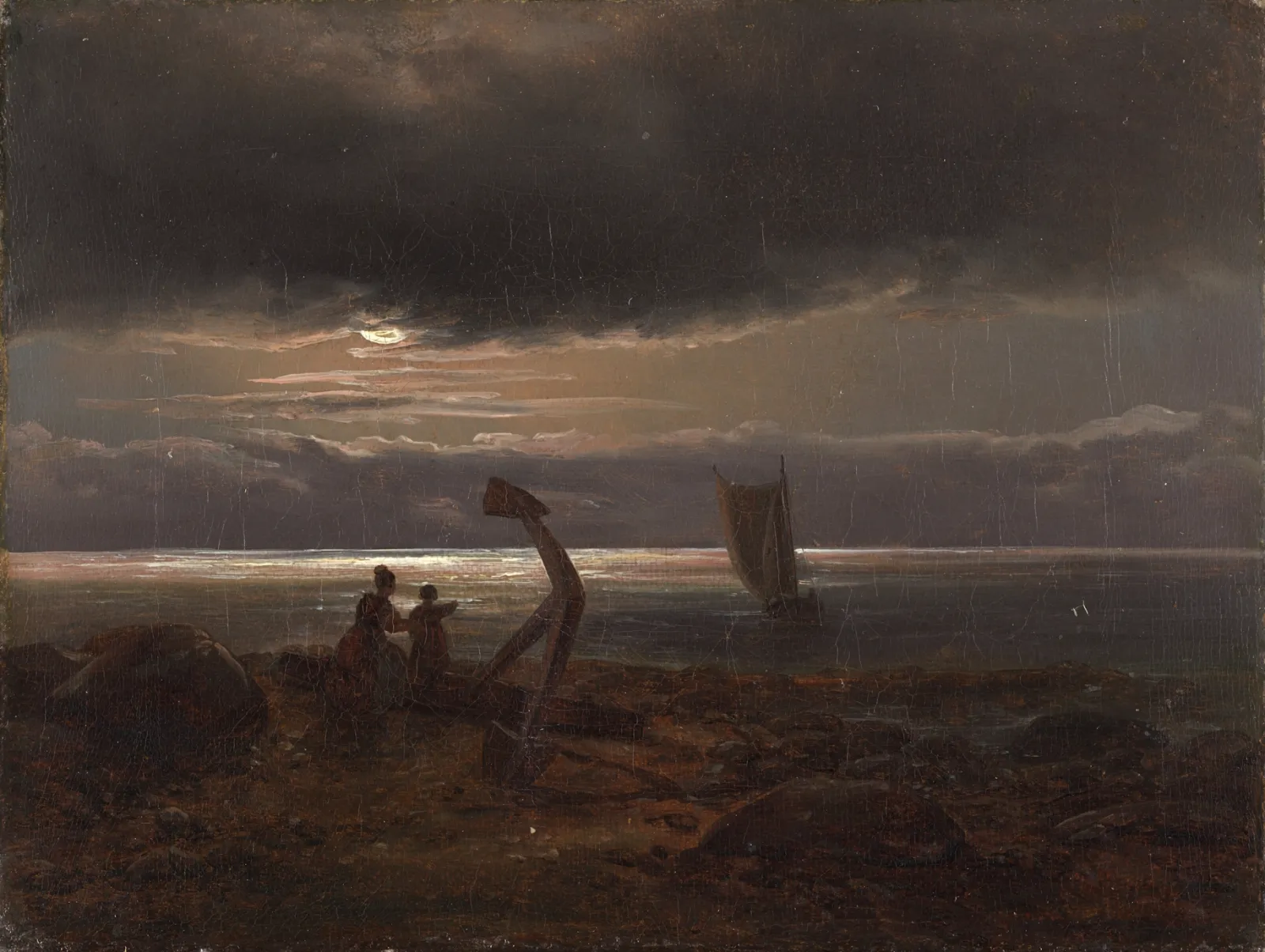 Dahl, Une mère et enfant en bord de mer