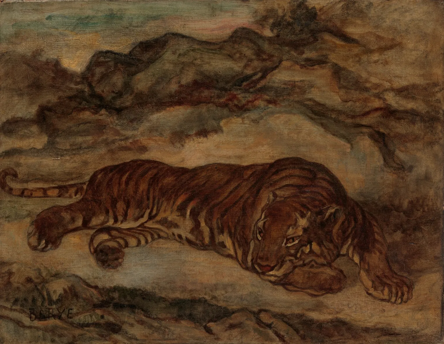 Barye, Tigre au repos