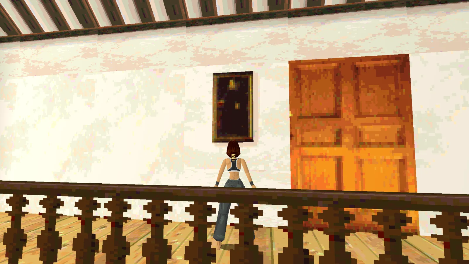Capture d'écran de Tomb Raider dans laquelle on voit un portrait de Marie Stuart