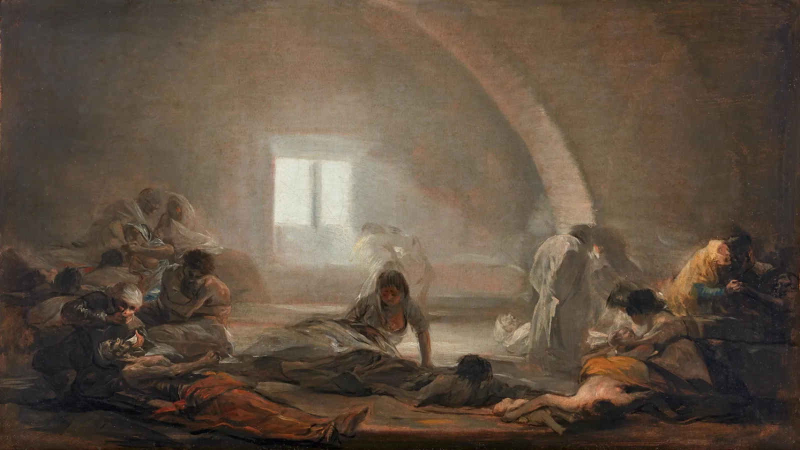 Peinture de Goya représentant l'intérieur d'un hôpital