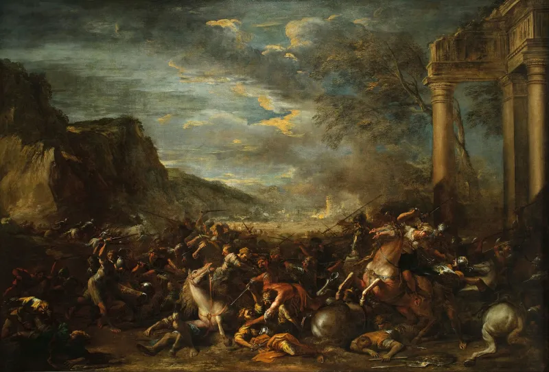 Salvator Rosa bataille de cavalerie