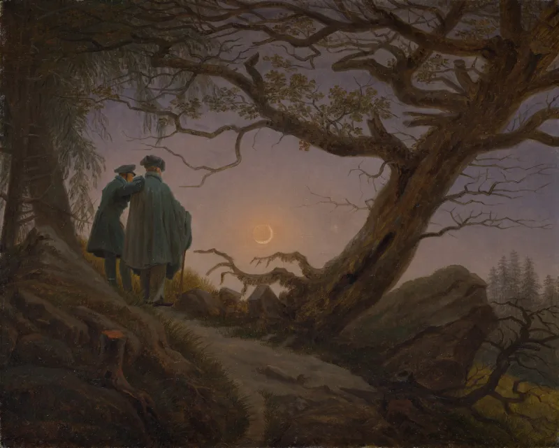 Deux hommes contemplant la Lune (Met)