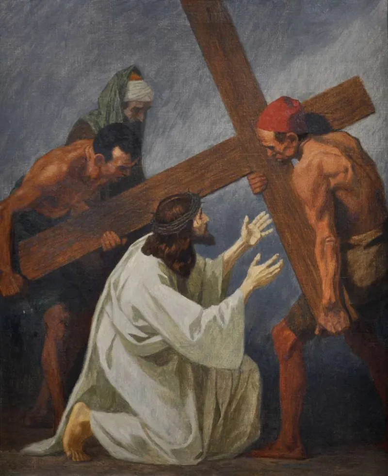 Fugel, Jésus est chargé de sa croix