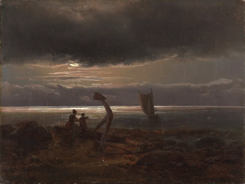 Dahl, Une mère et enfant en bord de mer