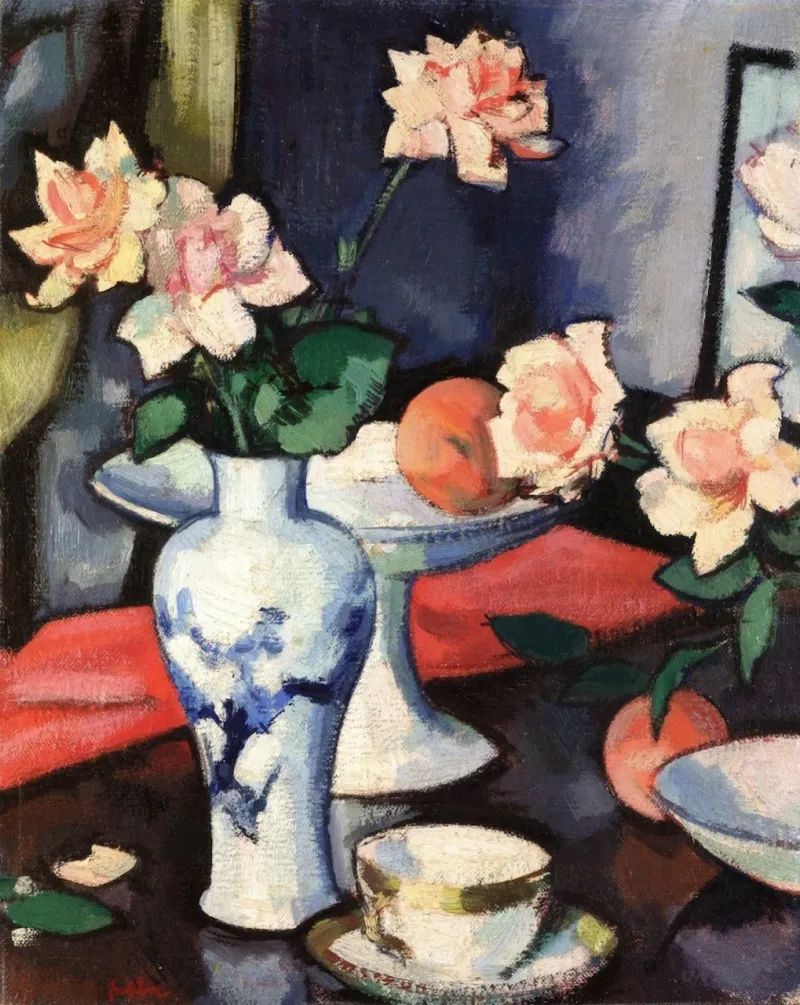 Samuel John Peploe, Still Life with Roses in a Chinese Vase