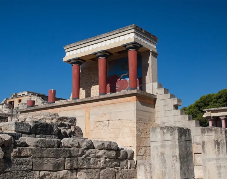 Reconstitution de l'entrée nord du palais de Cnossos