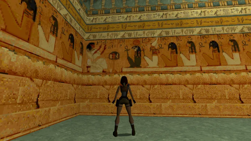 Capture d'écran de Tomb Raider dans laquelle on voit un fragment du Livre des Morts de Hunefer