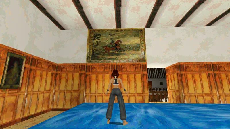 Capture d'écran de Tomb Raider dans laquelle on voit une tapisserie représentant le tsar Pierre le Grand