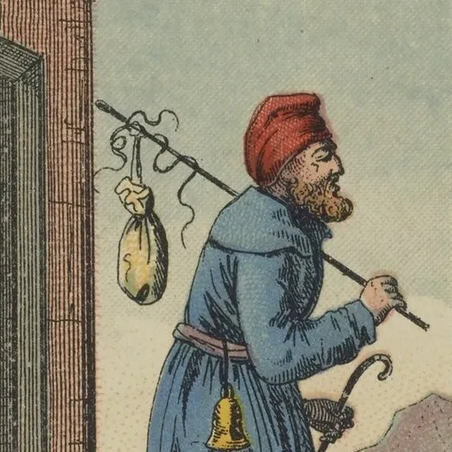 Carte de la Folie, tirée du jeu de tarot egyptien d'Etteilla