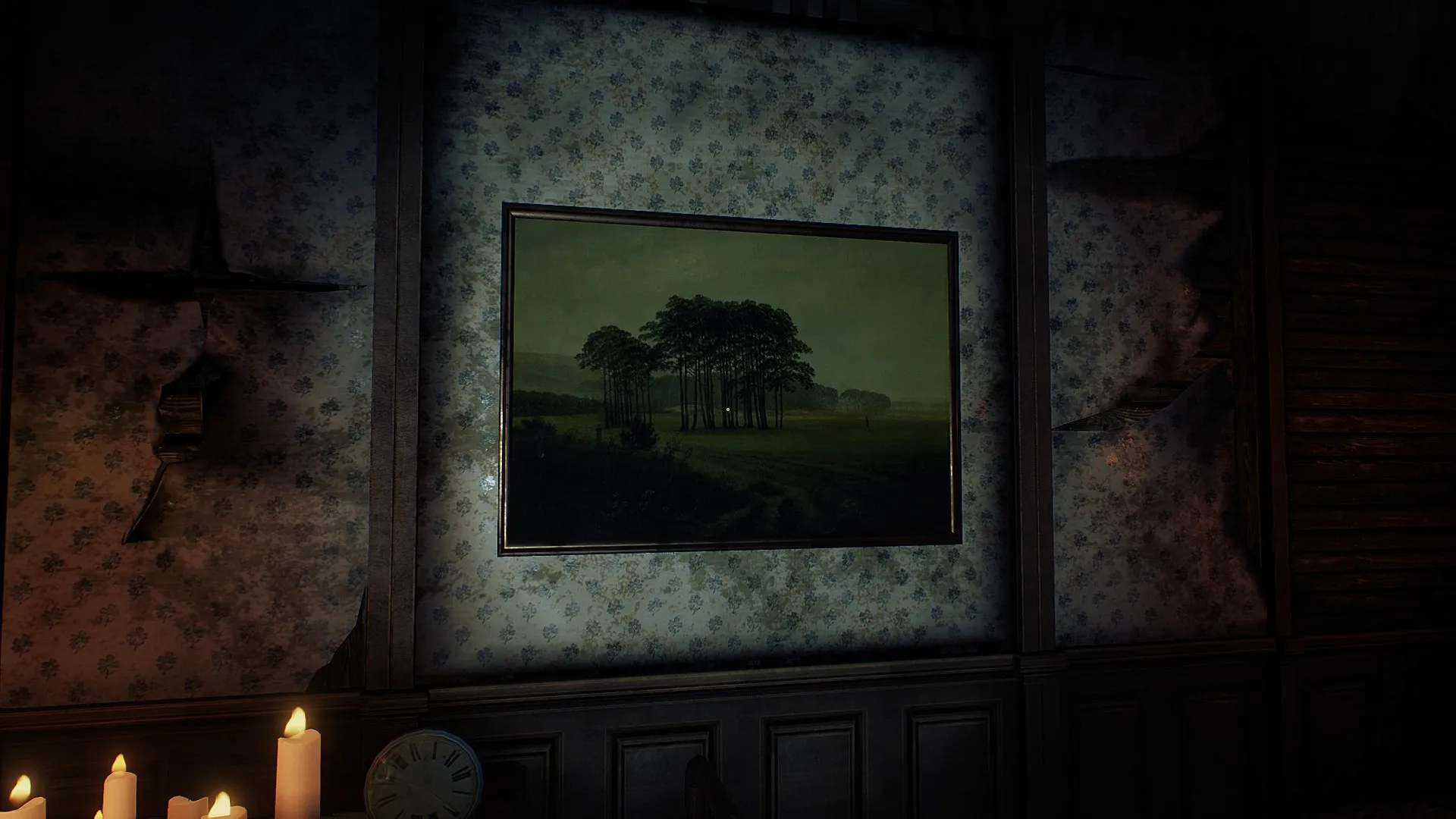 Image du jeu Conarium dans laquelle on voit le tableau intitulé "Le Midi" peint par Caspar David Friedrich