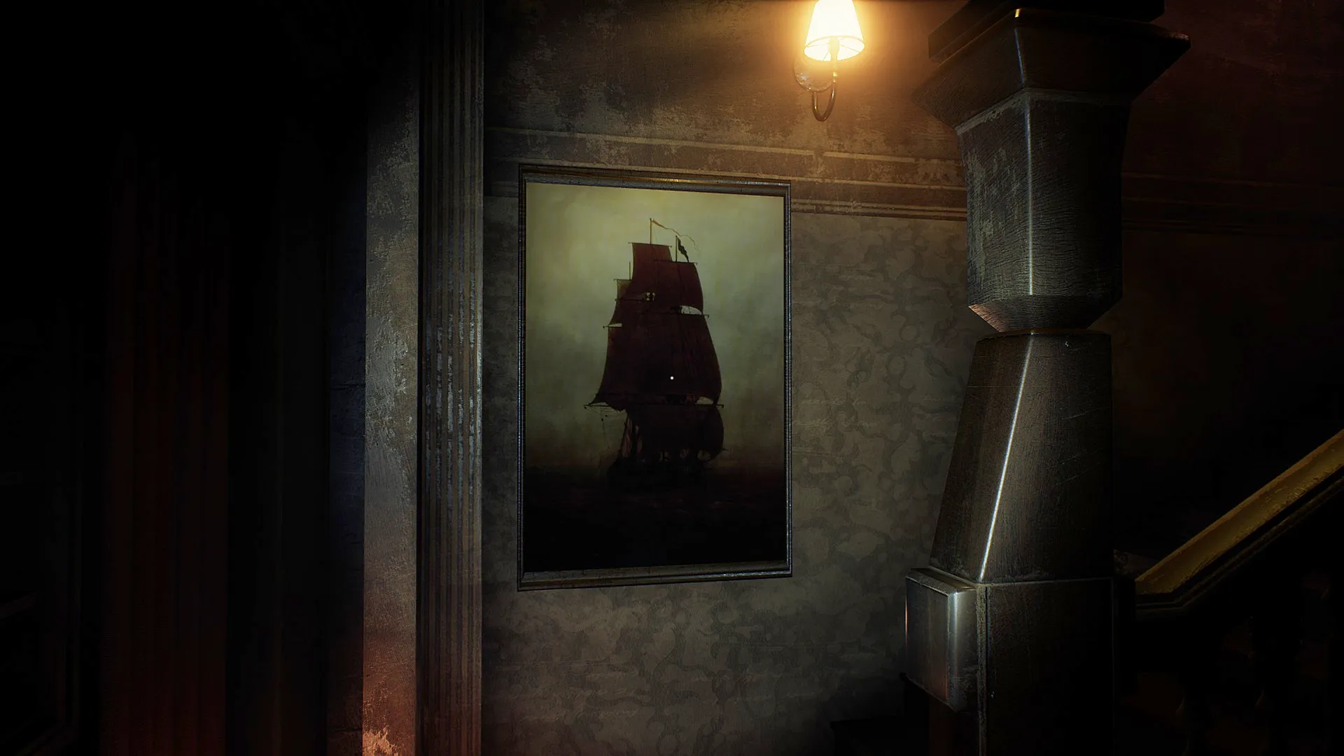 Image du jeu Conarium dans laquelle on voit le tableau intitulé "Voilier" peint par Caspar David Friedrich