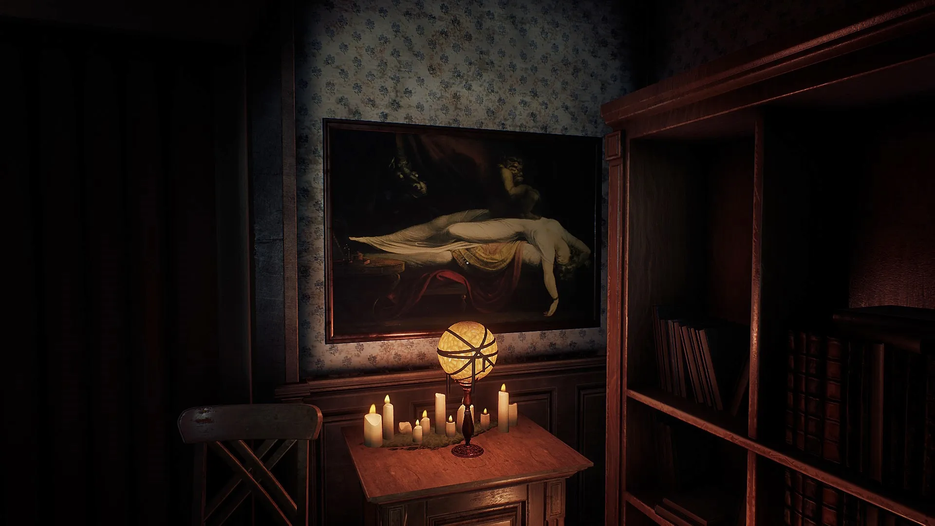 Image du jeu Conarium dans laquelle on peut voir le tableau Le Cauchemar de Johann Heinrich Füssli