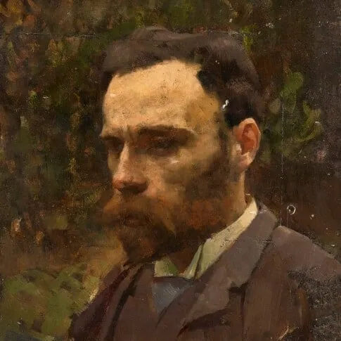 William Logsdail, Portrait de John William Waterhouse (détail), vers 1887