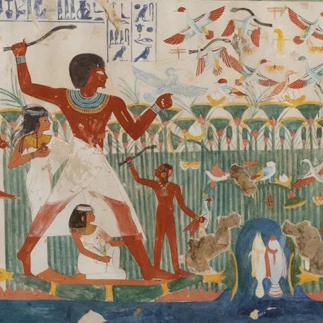 Scène de chasse et de pêche