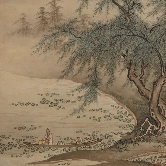 Zhou Maoshu contemplant des lotus