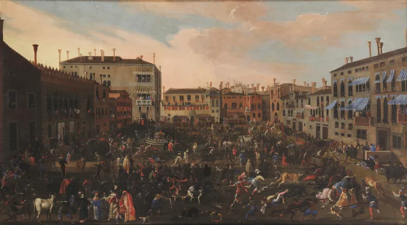 Joseph Heintz le Jeune, Course de taureaux sur le campo San Polo à Venise