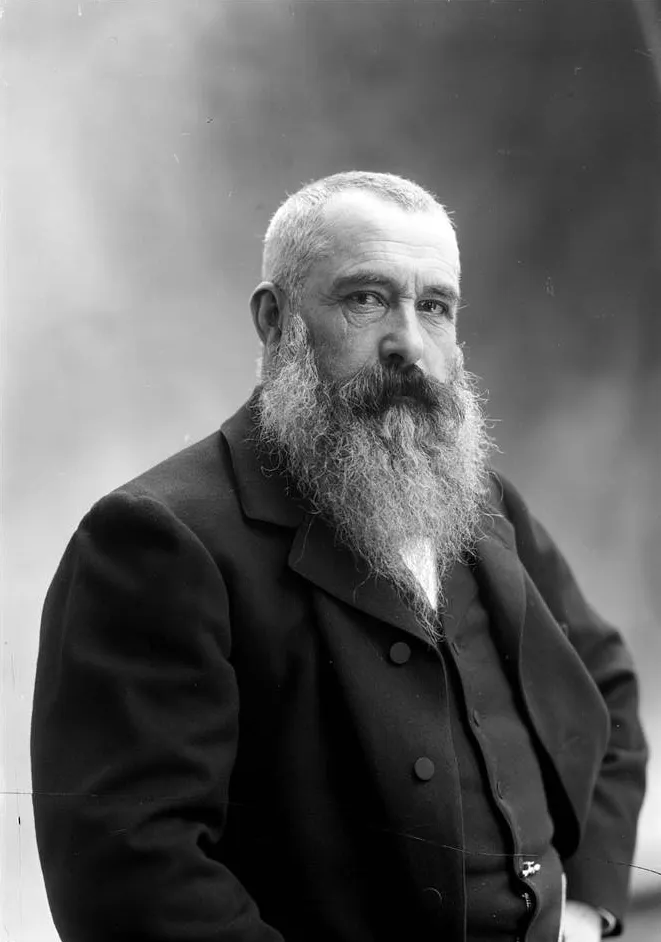 Portrait photographique du peintre Claude Monet, en costume