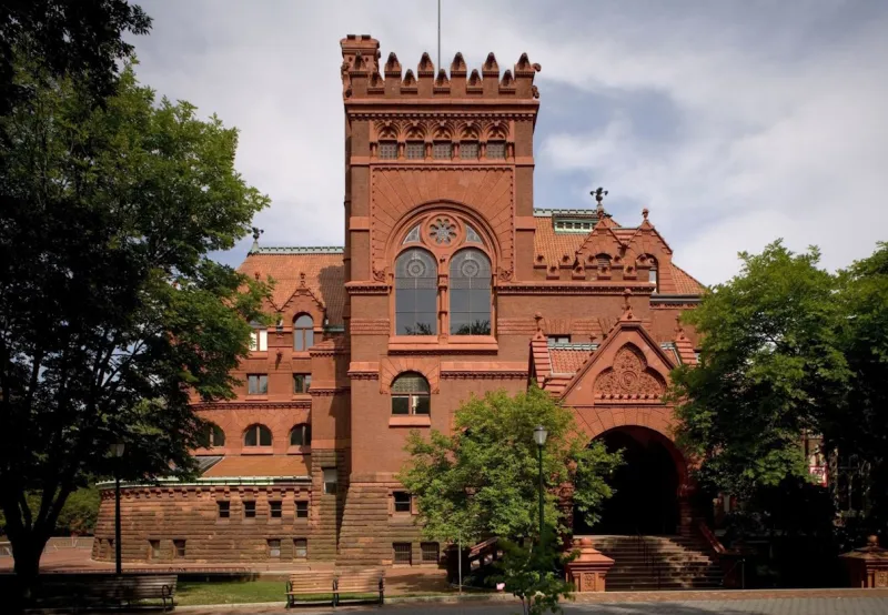Daçade de la Fisher Fine Arts Library à l'université de Pennsylvanie aux Etats-Unis